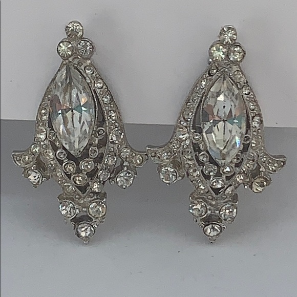 Vintage Coro screw back brilliant earrings - Picture 2 of 4